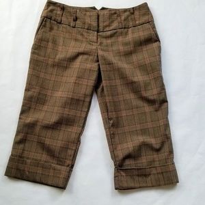 Plaid Pedal Pushers Brown No Boundaries Juniors 5
